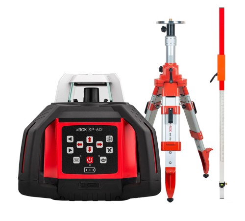 Комплект: ротационный нивелир RGK SP-612 + штатив RGK SH-170 рейка RGK LR-2