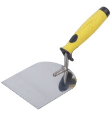 Мастерок нержавеющий, мягкая ручка, Профи, "лопатка" 100 мм FIT HQ