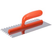 Гладилка нержавеющая с пластик.ручкой, 280х130 мм зубчатая  8х8 мм FIT IT