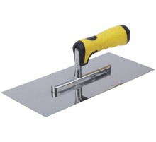 Гладилка нержавеющая, мягкая черно-желтая ручка 280х130 мм плоская FIT HQ