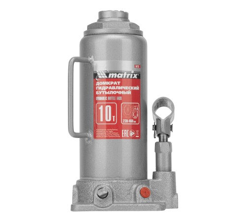 Домкрат гидравлический бутылочный, 10 т, высота подъема 230-460 мм Matrix