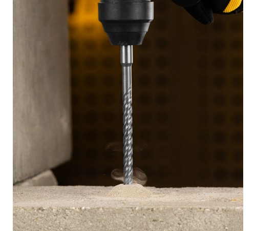 Бур по бетону, цельная крестовая пластина, 10x265 мм, SDS PLUS Denzel