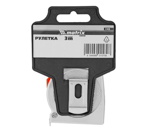 Рулетка Chrom,3 м x 13 мм,хромированный корпус Matrix Рулетка Chrom,3 м x 13 мм,хромированный корпус Matrix