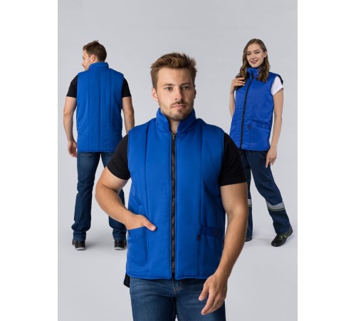 Жилет утепленный Универсальный (Смесовая, 210), васильковый