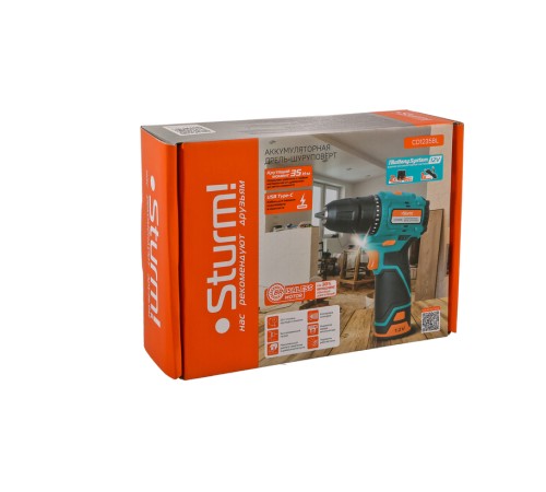 Аккумуляторный шуруповерт Sturm! CD1235BL 1BatterySystem12V Аккумуляторный шуруповерт Sturm! CD1235BL 1BatterySystem12V