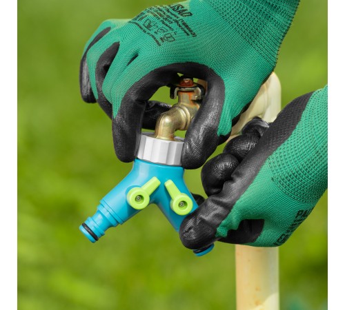 Разветвитель двухканальный с внутренней резьбой 3/4-1, с переключателем Palisad Luxe