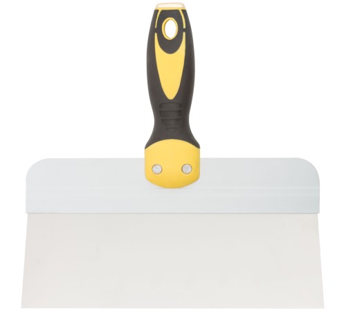 Шпатель фасадный нержавеющий Профи, прорезиненная ручка с метал.бойком 250 мм FIT HQ