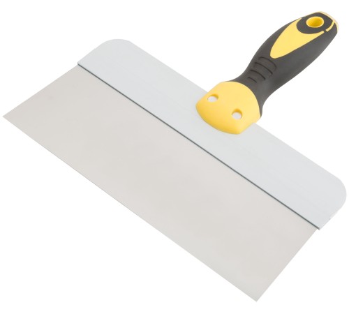 Шпатель фасадный нержавеющий Профи, прорезиненная ручка с метал.бойком 250 мм FIT HQ