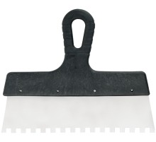 Шпатель фасадный нержавеющий зубчатый 250 мм / зуб  8 мм FIT IT