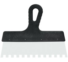 Шпатель фасадный нержавеющий зубчатый 250 мм / зуб 10 мм FIT IT