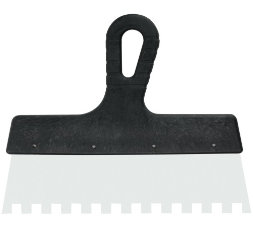 Шпатель фасадный нержавеющий зубчатый 250 мм / зуб 10 мм FIT IT