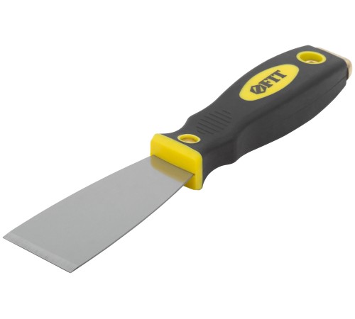 Шпатель для удаления ржавчины Профи, толщ. лезвия 1 мм, двухкомп.ручка с метал.бойком 1,5" (40 мм) FIT HQ