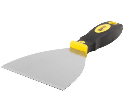 Шпатель для удаления ржавчины Профи, толщ. лезвия 1 мм, двухкомп.ручка с метал.бойком 4" (100 мм) FIT HQ