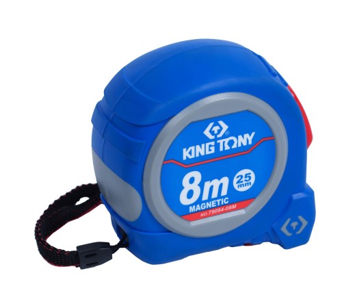 Рулетка измерительная 8 м, полотно 25 мм, магнитный крюк KING TONY 79094-08M