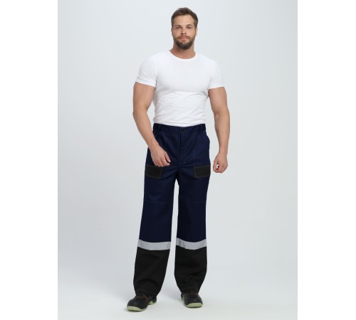 Костюм Виват-1 Премиум CH МВО (тк.Смесовая,240) брюки, т.синий/черный/васильковый