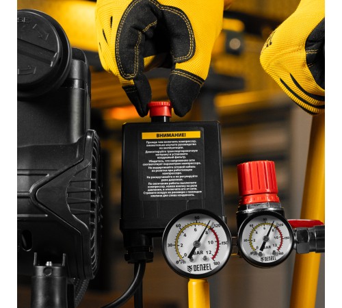 Компрессор безмасл. малошумный DLP-950/24, 950Вт,24 л, 2850 об/мин, 170 л/мин Denzel