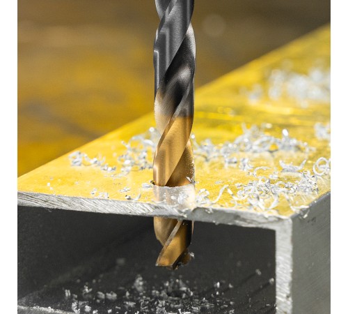Сверло спиральное по металлу 8 x 117 мм, Р6М5, Golden Tip  Denzel