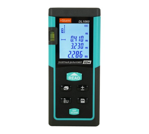 Дальномер лазерный, 0.05-60м, LCD дисплей, встроенный уровень, чехол, Sturm! Дальномер лазерный, 0.05-60м, LCD дисплей, встроенный уровень, чехол, Sturm!