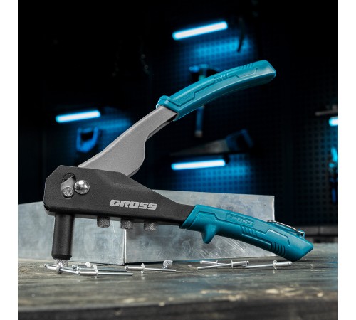 Заклепочник ручной, 260 мм, заклепки 2,4-3,2-4,0-4,8 мм Gross