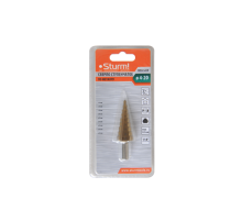 Сверло ступенчатое по металлу 4-20мм шаг 2мм HSS+TIN прямое Sturm!