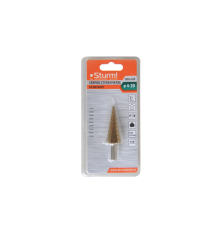 Сверло ступенчатое по металлу 4-20мм шаг 2мм HSS+TIN прямое Sturm!