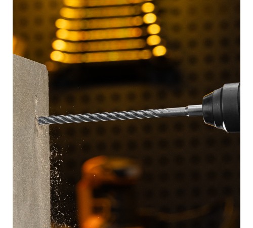 Бур по бетону, цельная крестовая пластина, 10x265 мм, SDS PLUS Denzel