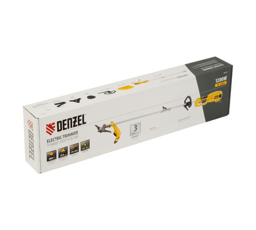 Триммер электрический TE-1220, 1200 Вт, 380 мм, катушка, диск, разборная штанга Denzel