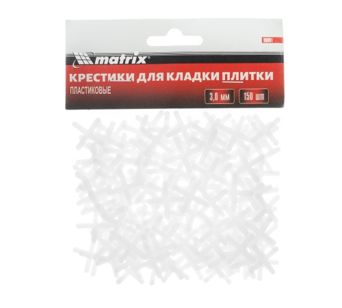 Крестики, 3.0 мм, для кладки плитки, 150 шт Matrix Крестики, 3.0 мм, для кладки плитки, 150 шт Matrix