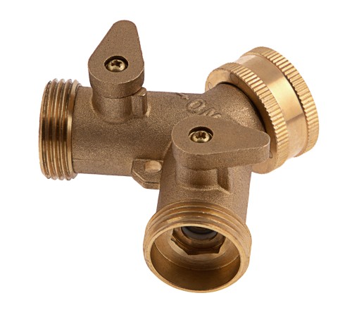Разветвитель двухканальный, регулируемый, внешняя и внутренняя резьба 3/4, латунный Palisad