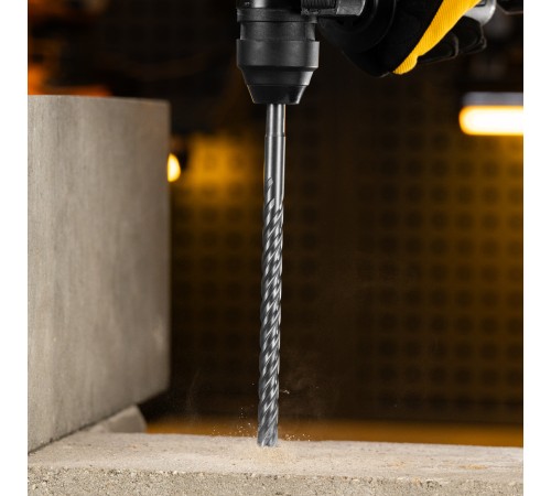 Бур по бетону, цельная крестовая пластина, 12x265 мм, SDS PLUS Denzel