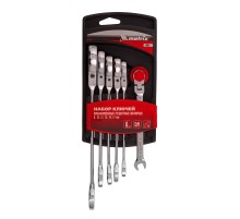 Набор ключей комбинированных, трещеточных шарнирных 6 шт Matrix