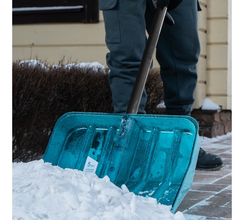 Лопата для уборки снега поликарбонат, 460х400х1380 мм, алюминиевый черенок, LUXE Palisad