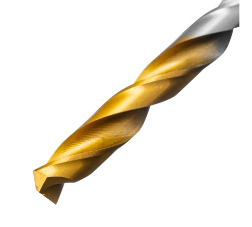 Сверло спиральное по металлу 6,5 х 148 мм, Р6М5, Golden Tip, удлиненное Denzel