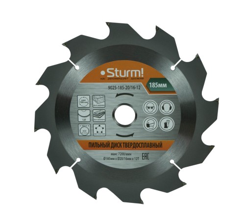 Диск пильный Sturm! 9025-185-20/16-12 Диск пильный Sturm! 9025-185-20/16-12