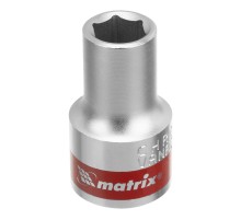Головка торцевая, 10 мм, шестигранная, CrV, под квадрат 1/2, хромированная Matrix