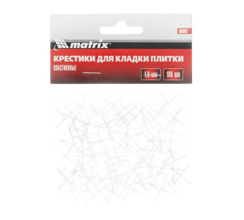 Крестики, 1.0 мм, для кладки плитки, 100 шт Matrix Крестики, 1.0 мм, для кладки плитки, 100 шт Matrix