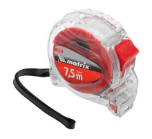 Рулетка Crystal,7,5 м х 25 мм,корпус из поликарбоната Matrix