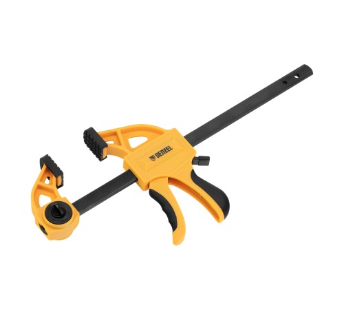 Струбцина F-образная,быстрозаж., 8"x 2 3/4", 200х70мм, пласт.корпус,фиксатор,двухк. рук-ка Denzel