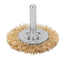 Щетка для дрели, 50 мм, плоская со шпилькой, латунированная витая проволока Matrix