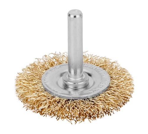 Щетка для дрели, 50 мм, плоская со шпилькой, латунированная витая проволока Matrix