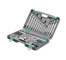 Набор инструментов, 1/2", 1/4", CrV, пластиковый кейс 88 предметов Stels Набор инструментов, 1/2", 1/4", CrV, пластиковый кейс 88 предметов Stels