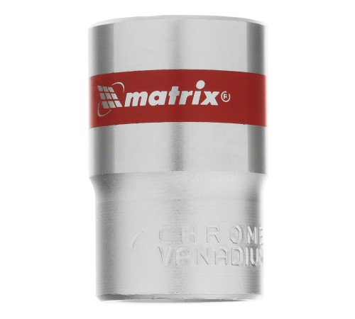 Головка торцевая, 18 мм, шестигранная, CrV, под квадрат 1/2, хромированная Matrix Головка торцевая, 18 мм, шестигранная, CrV, под квадрат 1/2, хромированная Matrix