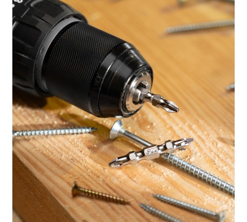 Набор бит двухстор., PH2-PH2х45мм, PZ2-PZ1х45мм, сталь S2, 2 шт. Gross