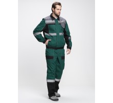 Костюм Виват-1 Премиум IMP (тк.Смесовая,240) брюки, зеленый/черный/серый