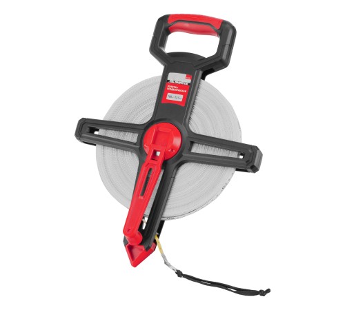 Рулетка геодезическая 100 м х 12,5 мм, открытый корпус, фиберглассовая лента Matrix