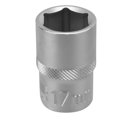 Головка торцевая, 17 мм, шестигранная, CrV, под квадрат 1/2 Stels