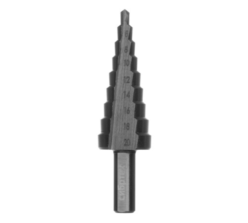 Сверло ступенчатое по металлу 4-6-8-10-12-14-16-18-20 мм, 4241 Сибртех