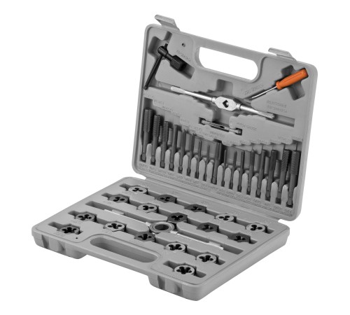 Набор метчиков и плашек М3-М12, плашко-метчикодержатель, 40 предметов, пластиковый бокс Sparta