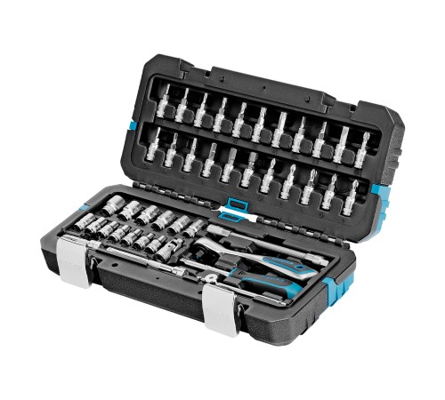 Набор инструментов 42 предмета, 120 зубьев, CrV, 1/4