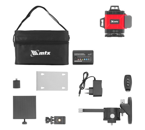 Лазерный уровень м-призм. ML 360-4 Basic SET, 30 м, зеленый луч, акк. Li 3000 мАч, сумка MTX